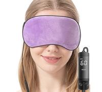 Aroma Season Masque de sommeil chauffant en coton violet hypoallergénique à enfiler pour les yeux gonflés