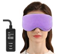 Aroma Season Masque de sommeil chauffant en coton violet hypoallergénique à enfiler pour les yeux gonflés