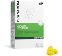 Aromaforce - Capsules Nez-Gorge, Compléments Alimentaires Aux Huiles Essentielles, Origan Vulgaire, Maintient La Santé Des Voies Respiratoires, Citronnier, 100 Pour Cent Bio - 30 Capsules