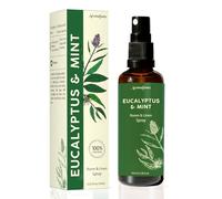 Aromafume Spray pour chambre à l'eucalyptus et à la menthe, lin et oreiller, 100 ml, avec de l'huile essentielle d'eucalyptus pure et de menthe | Aromathérapie pour la relaxation, le sommeil et le