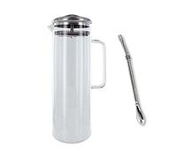 Aromandise Carafe à thé glacé 1,5 Litre + Paille INOX avec Filtre