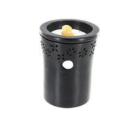 AROMANDISE Diffuseur Geo3 Frise Fleurs, Pierre, Noir, 9.5 x 9.5 x 14.5 cm PEGEO3