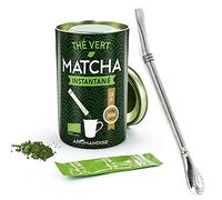 Thé vert Matcha instantané en sticks + paille inox avec filtre