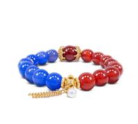 Aromantra Bracelet Harmonie avec agate rouge et bleue - équilibre entre feu et eau