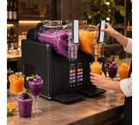 aromaoveite Machine À Glace Italienne Et Granité À Double Cuve, 7 Programmes Préréglés, 2 Réservoirs De 2 L,Nettoyage Automatique, pour Granités Aux Fruits, Cafés, Milk-Shakes Et Glace Soft Black