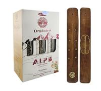 Aromasenses - Boîte complète avec 12 boîtes d'encens Ullas Alps Jasmin de Roche | Encens 100% naturel et écologique | Aromathérapie aux herbes alpines | Encens biologique + 1 tablette Aromasenses.