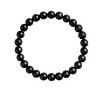 AROMASENSES | Bracelet Élastique en Shungite 8 mm | Minéraux Naturels Ésotériques | Amulette de Nettoyage et Protection