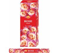 AROMASENSES Encens à la Rose SAC | Coffret Encens Cadeau, Boîte de 6 Tubes Hexagonaux avec 20 Bâtonnets | Notes Florales, Sucrées et Fraîches, Favorise l'Amour la Paix et l'Harmonie | Encens de l'Inde