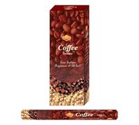AROMASENSES | Encens au Café Sac | Coffret Encens Cadeau, Boîte de 6 Tubes Hexagonaux avec 20 Bâtonnets | Notes de Grains de Café Torréfiés, Éveille Les Sens | Encens de l'Inde