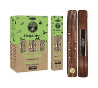 Aromasenses | Encens Bio à l’Arbre à thé ULLAS |100% Naturel | 25 GR x 12 Paquet = Total 300 GR | Relaxation, Yoga, Méditation + brûleur d'encens Cadeau Aromasenses.