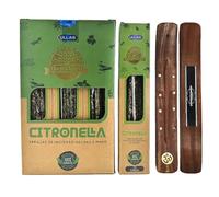 Aromasenses | Encens Bio à la Citronnelle ULLAS |100% Naturel | 25 GR x 12 Paquet = Total 300 GR | Relaxation, Yoga, Méditation + brûleur d'encens Cadeau Aromasenses.
