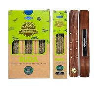 Aromasenses | Encens Bio à la Rue ULLAS |100% Naturel | 25 GR x 12 Paquet = Total 300 GR | Relaxation, Yoga, Méditation + brûleur d'encens Cadeau Aromasenses.