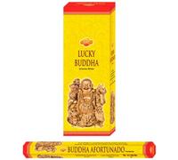 Aromasenses | Encens Bouddha Porte-Bonheur Hexagonal Sac | Boîte de 6 Tubes avec 20 Bâtonnets | Crée Un Environnement Harmonieux | Attire Prospérité et Bonne Fortune | Protection Énergétique