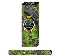 AROMASENSES Encens de Laurier Hexagonal Sac | Coffret encens avec 6 Tubes de 20 Bâtonnets Chacun | Parfum Herbacé Frais et Protecteur | Bien-Être, Méditation et Énergie Positive | Arôme Persistant