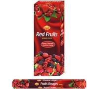 AROMASENSES | Encens Fruits Rouges SAC | Coffret Encens, Boîte de 6 Tubes Hexagonaux avec 20 Bâtonnets | Notes Sucrées, Acidulées et Fraîches - Énergie Positive, Amour et Attraction | Encens de l'Inde