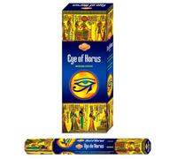 Aromasenses Encens Œil d’Horus Hexagonal | 6 Tubes avec 20 Bâtonnets | Protection, Clarté Mentale et Énergie Spirituelle | Purification des Espaces | Utilisation dans Les Rituels Ésotériques
