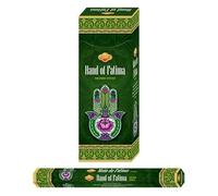 AROMASENSES | Encens Main de Fatima Hexagonal Sac | Boîte de 6 Étuis Hexagonaux avec 20 Bâtonnets chacun