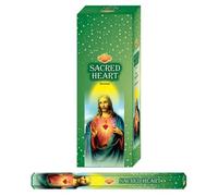 AROMASENSES Encens sacré cœur de Jésus Sac | Boîte de 6 tubes hexagonaux avec 20 bâtonnets | Parfum pour la vénération, la protection de la maison et la guérison émotionnelle | Encens indien