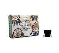 Aromasenses | Goloka Coupe d'Encens en Résine Sauge Blanche | 6 Coupes de Fumée par Boîte | Rituels | Encens | Nettoyages Énergétiques | Relaxation | Méditation | Yoga