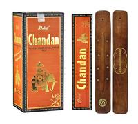 AROMASENSES | Lot de 12 Boîtes d’Encens à la Chandan de Balaji Masala + Porte-Encens Aromasenses Offert | Purification Naturelle | 15 g x 12 = 180 g | Méditation | Relaxation | Rituel