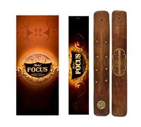 AROMASENSES | Lot de 12 Boîtes d’Encens à la Focus de Balaji Masala + Porte-Encens Aromasenses Offert | Purification Naturelle | 15 g x 12 = 180 g | Méditation | Relaxation | Rituel