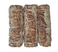 Aromasenses. - Lot de 3 unités liées naturelles sauge blanche + lavande - Nettoyage et harmonie des pièces | 3 cm de large x 10 cm de long (sauge blanche + lavande)