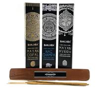Aromasenses.- Pack 3 unités d'encens Banjara Naturel Biologique 15 grammes Chaque boîte + 1 comprimé Aromasenses (Myrrhe-Copal-Nag Champa)