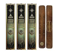 Aromasenses | Pack de 3 Encens Labradorite + 1 Porte-Encens Aromasenses | Pierres Ésotériques 3 × 20 g = 60 g d’Encens + 1 Boîte avec Pierres de Labradorite | Énergie | Purification