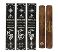 Aromasenses | Pack de 3 Encens Tourmaline + 1 Porte-Encens Aromasenses | Pierres Ésotériques 3 × 20 g = 60g d’Encens + 1 Boîte avec Pierres de Tourmaline | Énergie | Purification | Nettoyage Spirituel