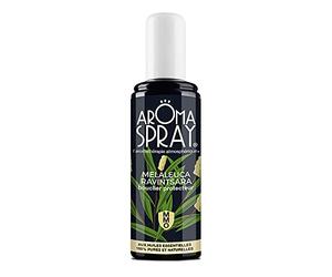 AROMASPRAY® - Spray d'Ambiance - Aromathérapie - Arbre à thé Ravintsara - Bouclier protecteur - Huiles Essentielles 100% pures et naturelles - 100 ml
