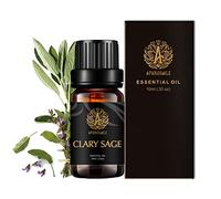 Aromathérapie Clary Sage Huile essentielle, Grade thérapeutique Sauge sclarée aromathérapie Huile essentielle parfum, 100% Pure Clary Sage Parfum Huile Essentielle pour diffuseur, Massage 0,33oz-10ml
