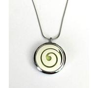 Aromathérapie Élégant pendentif diffuseur d'huiles essentielles pour le bien-être Modèle « Spirale » Fermeture à aimants solides Fabriqué en acier chirurgical de 30 mm 5 coussinets de couleurs