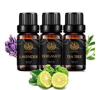 Aromathérapie lavande huile essentielle Set pour diffuseur, 3x10ml 100% Pure bergamote huile essentielle Kit pour Humidificateur-bergamote, lavande, théier Huiles Set, aromathérapie théier huiles Kit