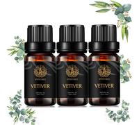 Aromathérapie Vétiver Huiles Essentielles Set,100% Pure Vetiver Huiles Essentielles Kit De Parfum,3*10ml Thérapeutique Grade Vétiver Aromathérapie Huiles Essentielles Huiles Parfum Set Pour Diffuseur