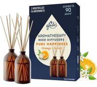 Aromatherapy Diffuseur Bâtonnets - Infusé Aux Huiles Essentielles - Jusqu'à 90 Jours De Parfum - Moment Of Zen, Lavande & Bois De Santal - 2 Diffuseurs & 16 Bâtonnets