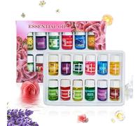 Aromatherapy Oil Set Fragrance Pack, 12 Piece Natural Water Soluble Necessity Oils with Long Lasting Scent Humidifier Diffuser Air Freshener for Home Car Office 13x9cm