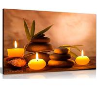 Aromatic Candles & Zen Stones Tableau sur toile Motif bougies et pierres