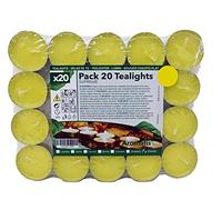 AROMATIS - 20 x Bougies de Thé Parfum Citronnelle Anti-moustiques - Bougies d'Odeur individuelles Ø 39 mm - Idéal Aromathérapie, Décoration, Ambiance, Brûleur d'Essence