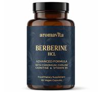 Aromavita Berberine H dvanced Formula, Complément Alimentaire avec Chrome, Choline, L-Carnitine et Vitamine B6, 500mg par Portion, 60 Capsules Véganes