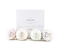 AromaWorks - AromaBomb Quad Box Set - La Gamme Signature - Nature - Sérénité - Arômes Inspirés et Agréables - May Chang & Santal - Citronnelle & Géranium - Bergamote & Genièvre - 4 Pcs