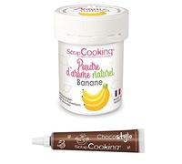 Arôme alimentaire naturel en poudre banane + Stylo chocolat Scrapcooking