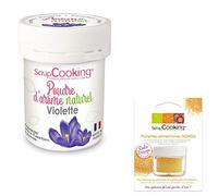 Arôme alimentaire naturel en poudre violette + paillettes dorées