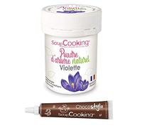 Arôme alimentaire naturel en poudre violette + Stylo chocolat