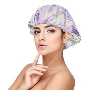 Arôme de saison de lavande charmant,Bonnet de nuit en satin pour adulte - Bonnet de nuit élastique pour femme, couvre-cheveux de nuit