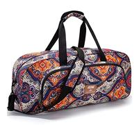 AROME Yoga Mat Bag for Women Men, Large Canvas Yoga Bag for 1/4" 1/3" 2/5" 1/2" Extra Thick Exercise Yoga Mat Gym Tote Sports Duffle Bag Carrying Bags with Wet Pocket & Shoulder Strap & Mat Strap