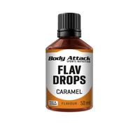 Body Attack Flav Drops® - 50 ml - Caramel - Gouttes aromatiques pour aliments - Sans sucre - Sans calories, végétalien et qualité - Fabriqué en Allemagne
