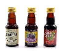 Arômes Vodka Cerise + Eau-de-Vie de Prune + Grappa 3 x 25ml - Essences Sans Alcool pour Spiritueux Maison