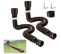 AROMUJOY 2pcs Extensions de Tuyau de Descente de Gouttière, Rallonge de Tuyau de Drainage d'eau de Pluie de 47 à 150 cm, Connecteur De Vidange Bec Gouttière Extensible Rétractables Flexibles, Marron