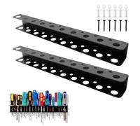 AROMUJOY Lot de 2 porte-outils muraux, 40 cm, support de tournevis, 23 trous, porte-pinces, porte-tournevis, pour garage, ateliers, établis
