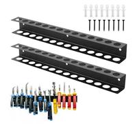 AROMUJOY Support Mural Tournevi, 2 Pièces Organisateur de Tournevis, 40 cm Tournevis Étagère Murale, 14 Trous Étagère Murale Porte-Outils pour Garage Maison Atelier Réparation